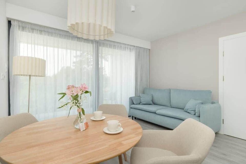 Comfortable sofa and TV. 