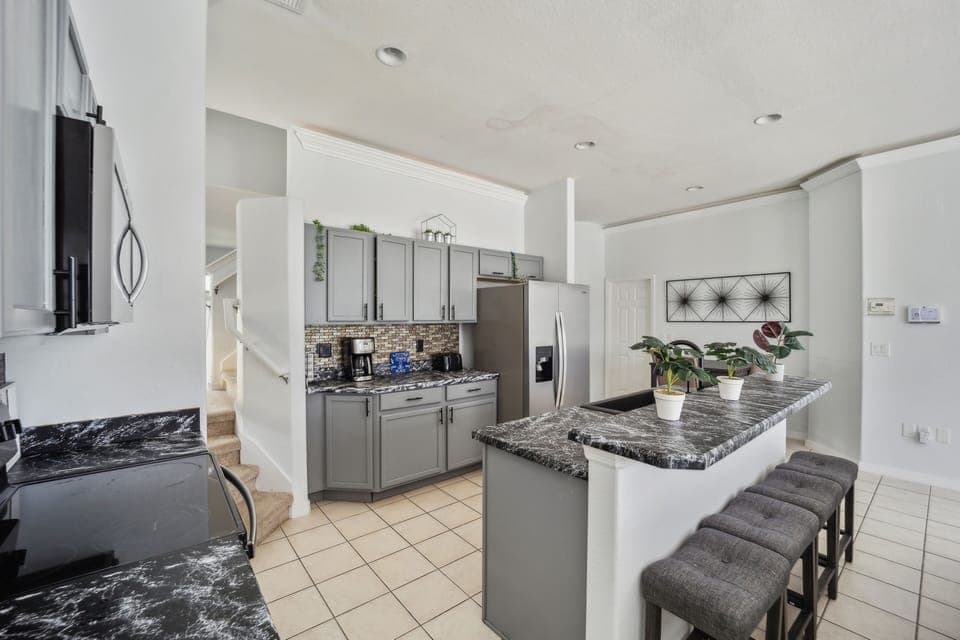 Indoors, Kitchen, Floor, Flooring, Refrigerator