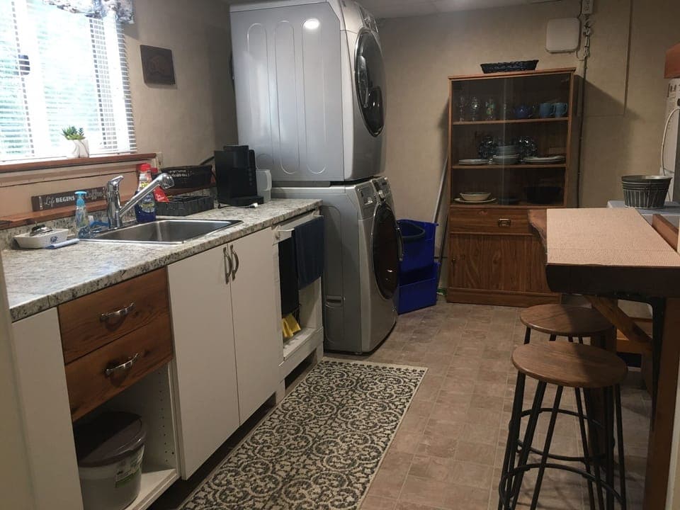 Spacious kitchen and laundry