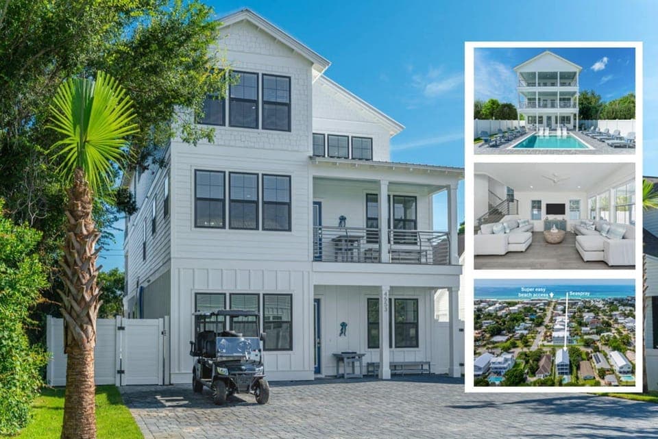 Seaspray is a designer-grade, beach home that comfortably sleeps 26 guests!