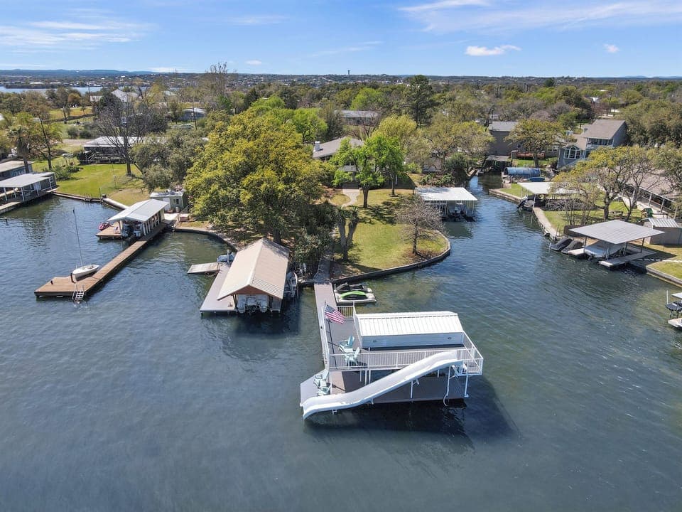Aerial view of the home