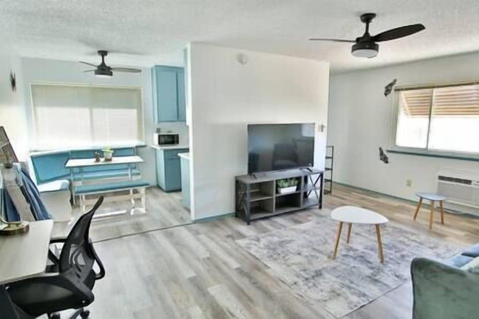 Living room with desk