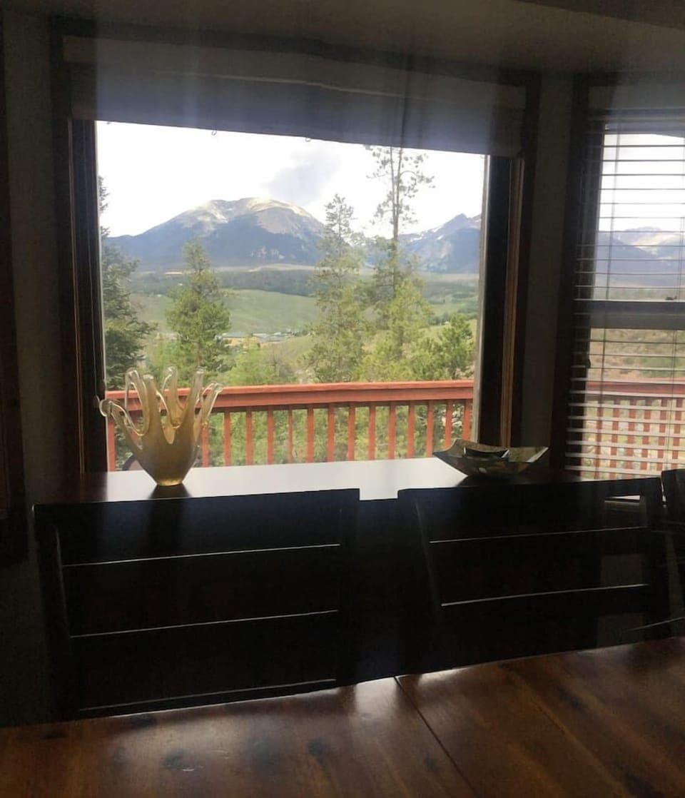 View from the dining room, kitchen area