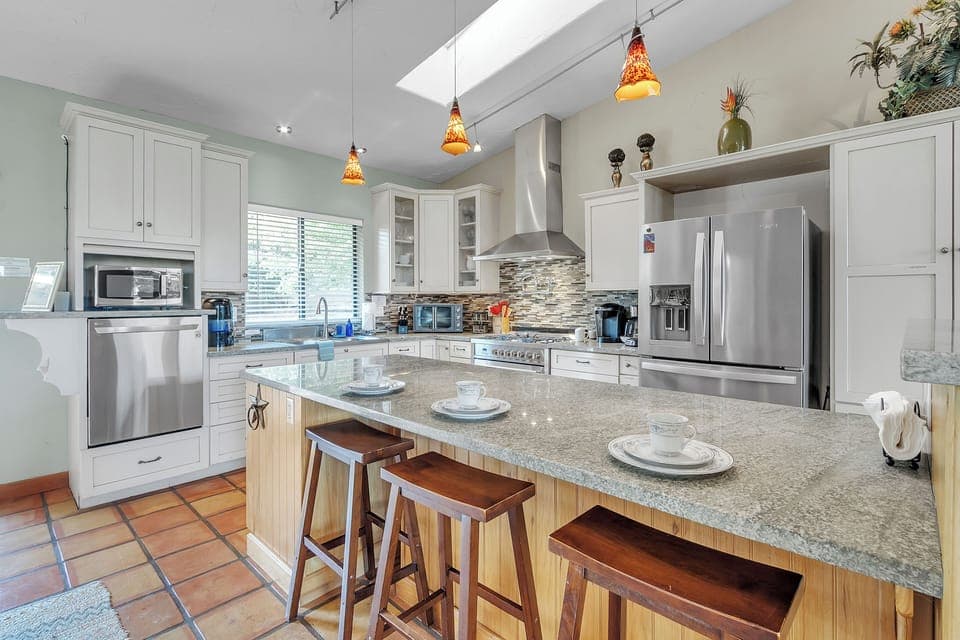 A chef's dream kitchen fully equipped with high-end appliances