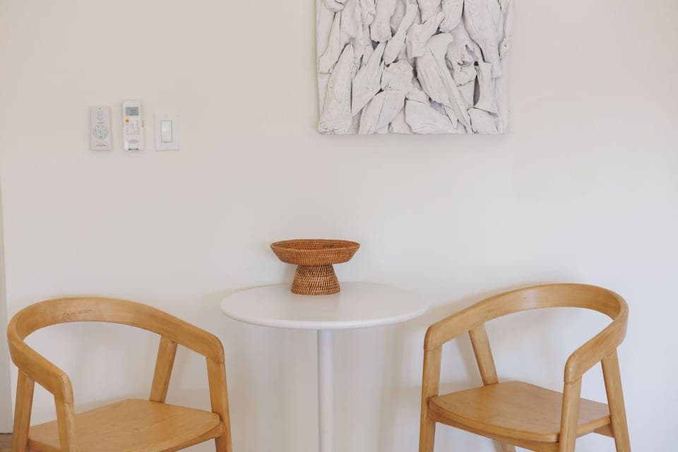 Dining area with seating for 2.