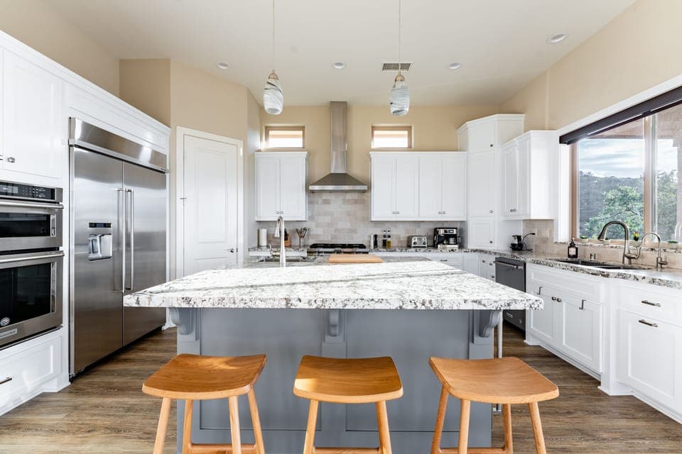 Indoors, Kitchen, Kitchen Island, Refrigerator, Furniture