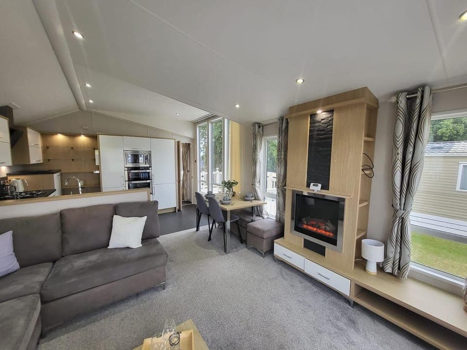 The living room in your caravan is the perfect place to kick back and relax after a day exploring the best beaches in Essex or visiting Colchester Zoo.