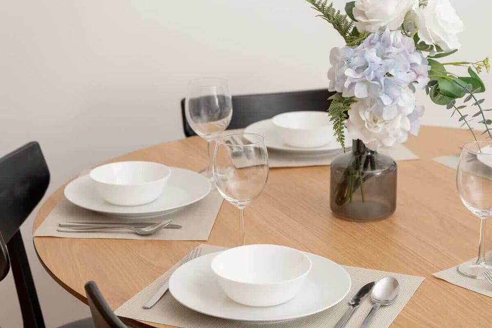 Enjoy your favorite shows on the flat-screen television in the elegant living area.