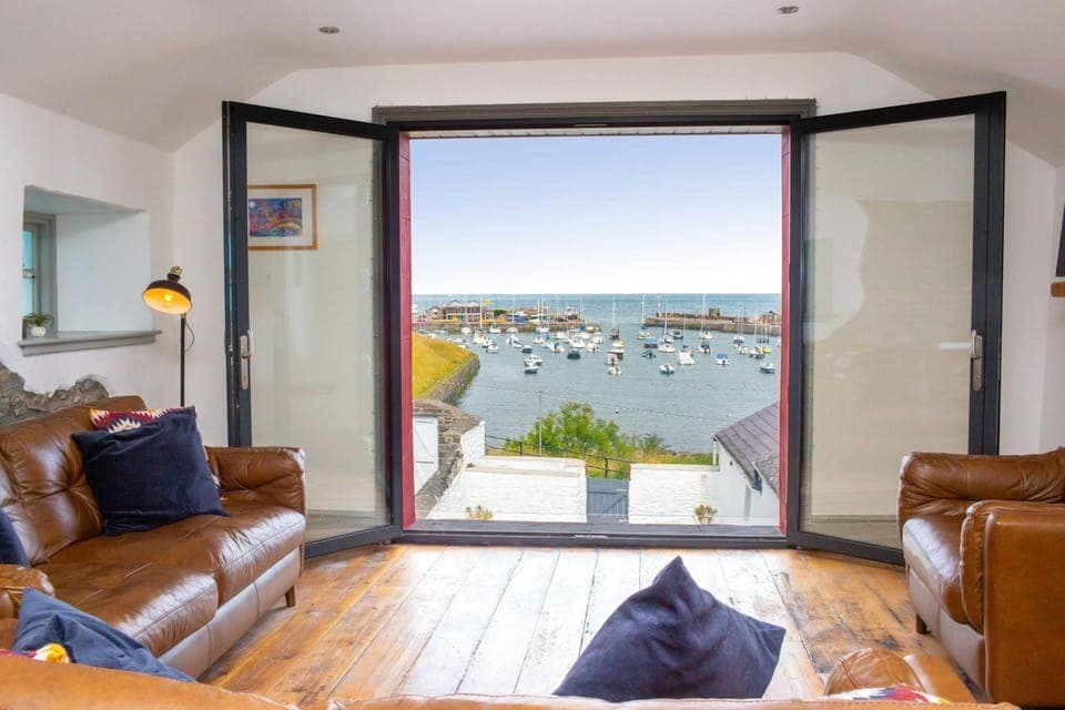 View from the first floor living room over Aberaeron harbour