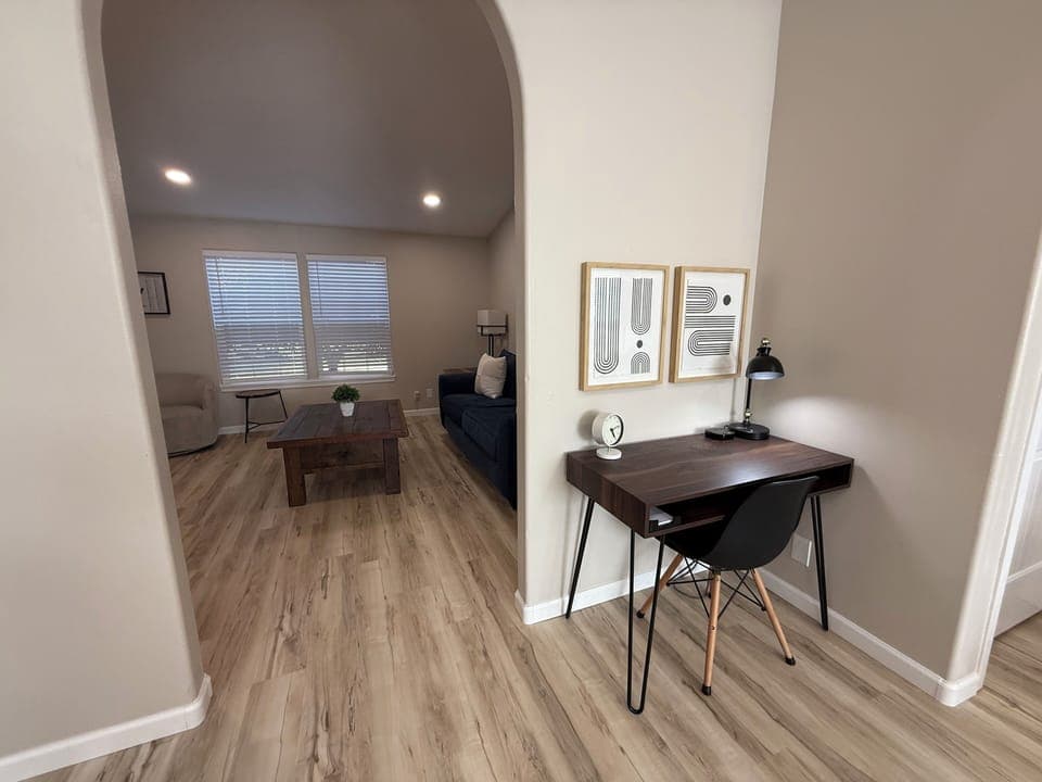 Stay productive in workspace wired with extra outlets, USB & USBC chargers.