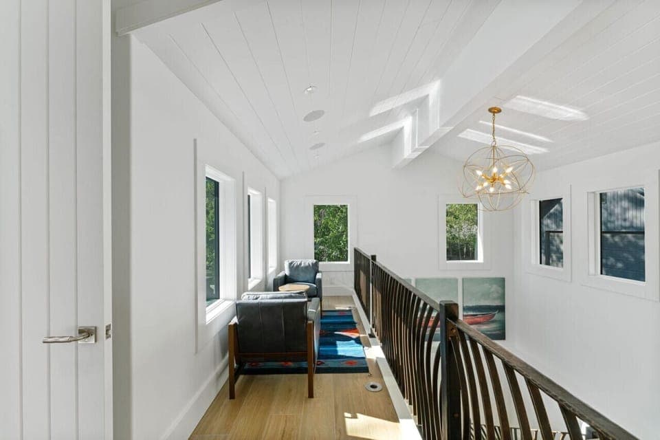 Reading area w/ view of Whitefish Lake