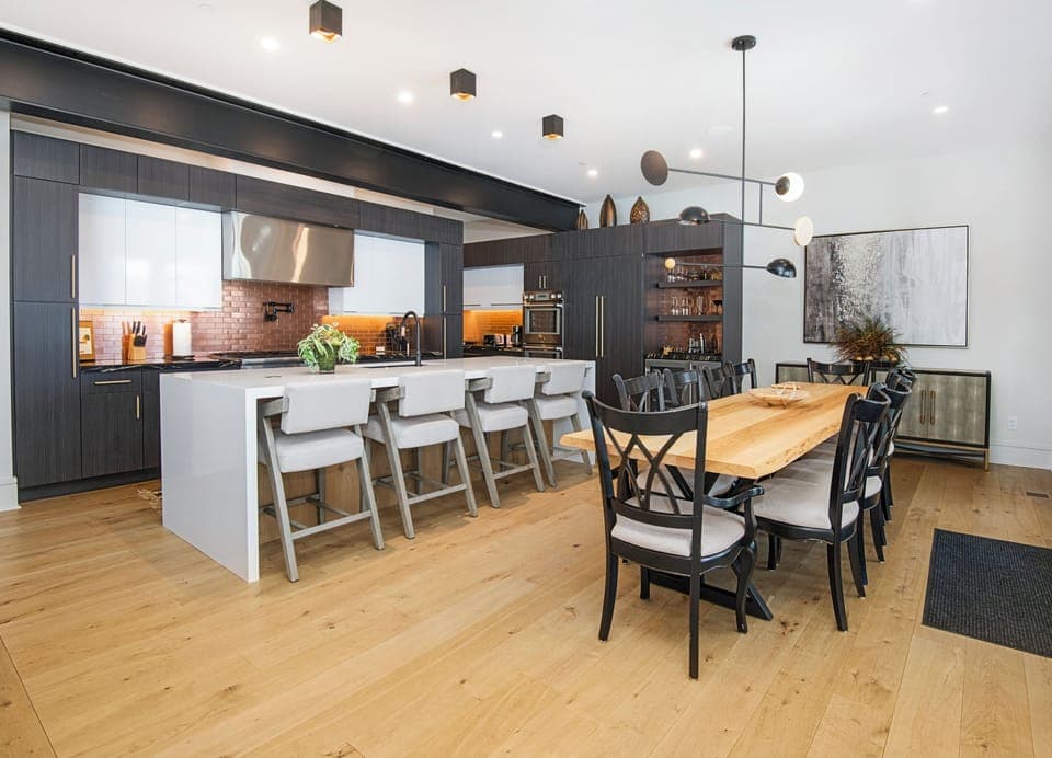 Chef's dream kitchen and seating for 14