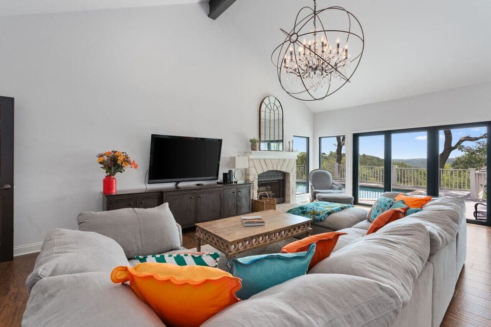 Spacious living room with breathtaking views.