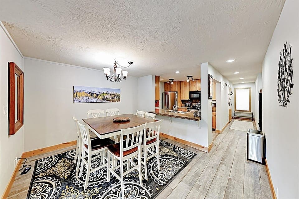 Dining area within the three bedroom West Keystone condo