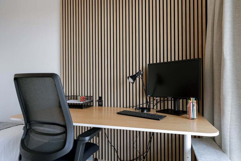 Desk available in second bedroom with extra screen for your convenience