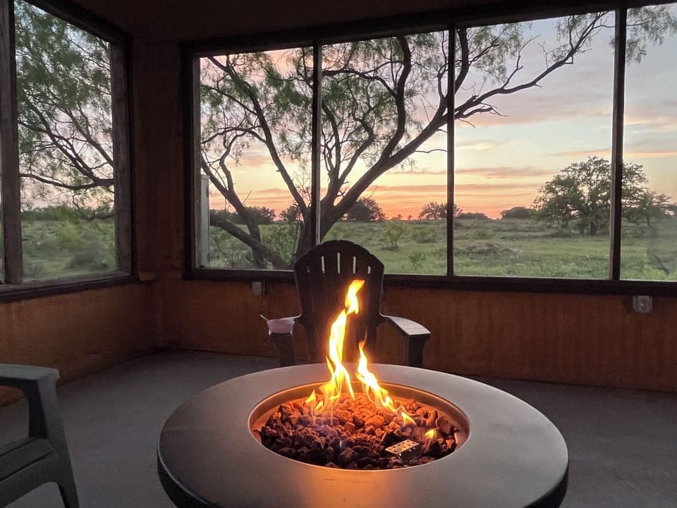 Serenity Cabin - A Peaceful Hill County Getaway (sunset from the pavilion)