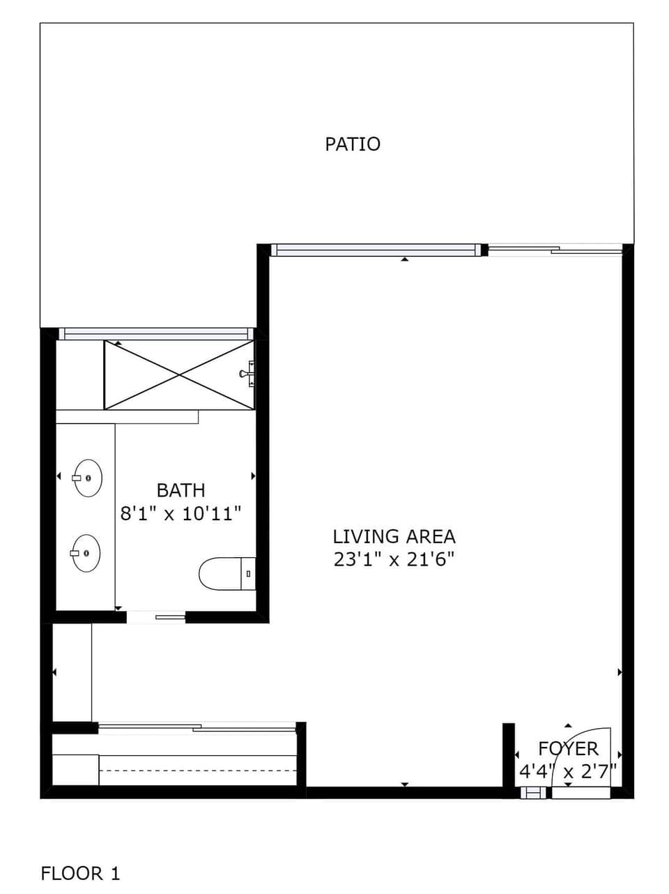 Suite 1 floor plan.