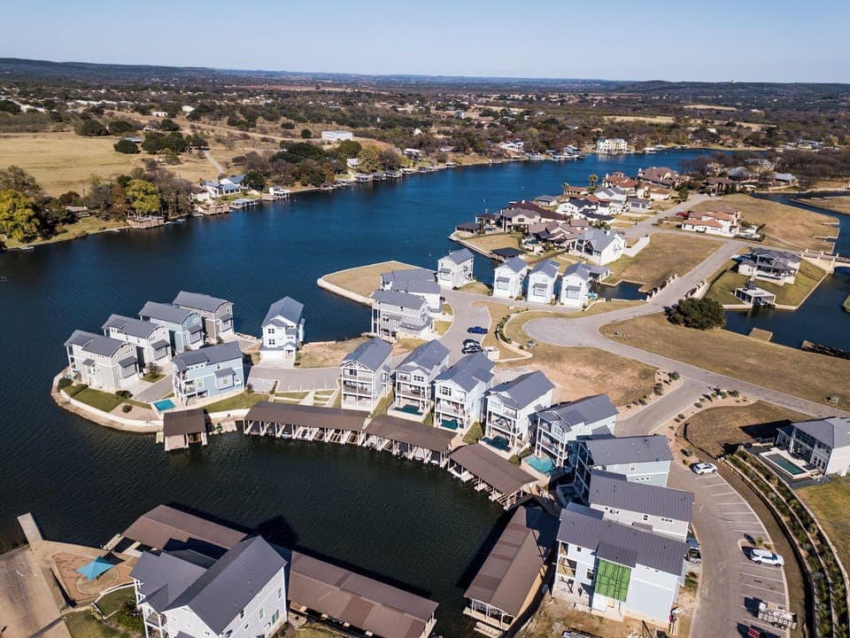 Adjacent to main lake