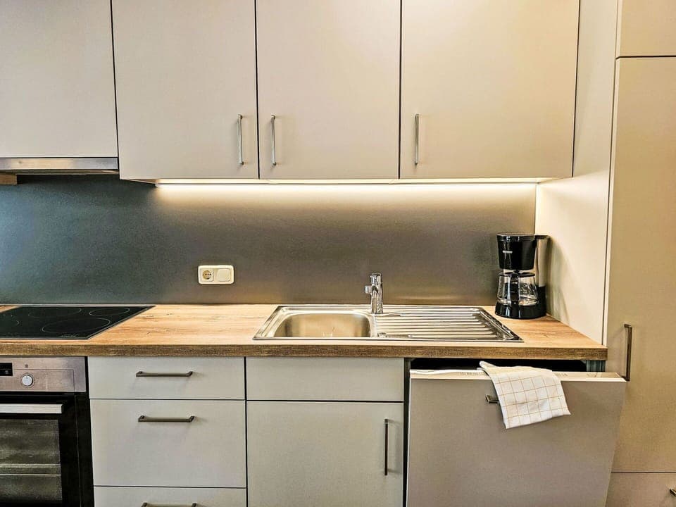 Cabinetry, Kitchen Sink, Countertop, Property, Tap, Sink, Wood, Kitchen, Kitchen Stove, Interior Design