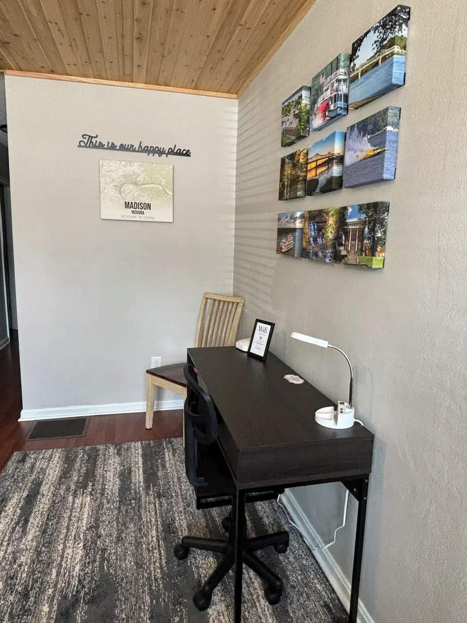 Work space with free Wifi.  Also stocked with board games and books