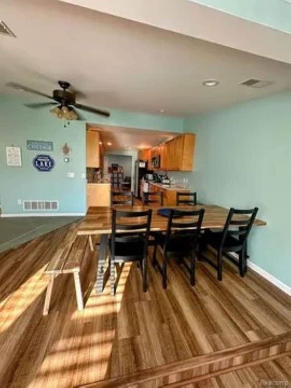 Dining area with a nice view of the lake.