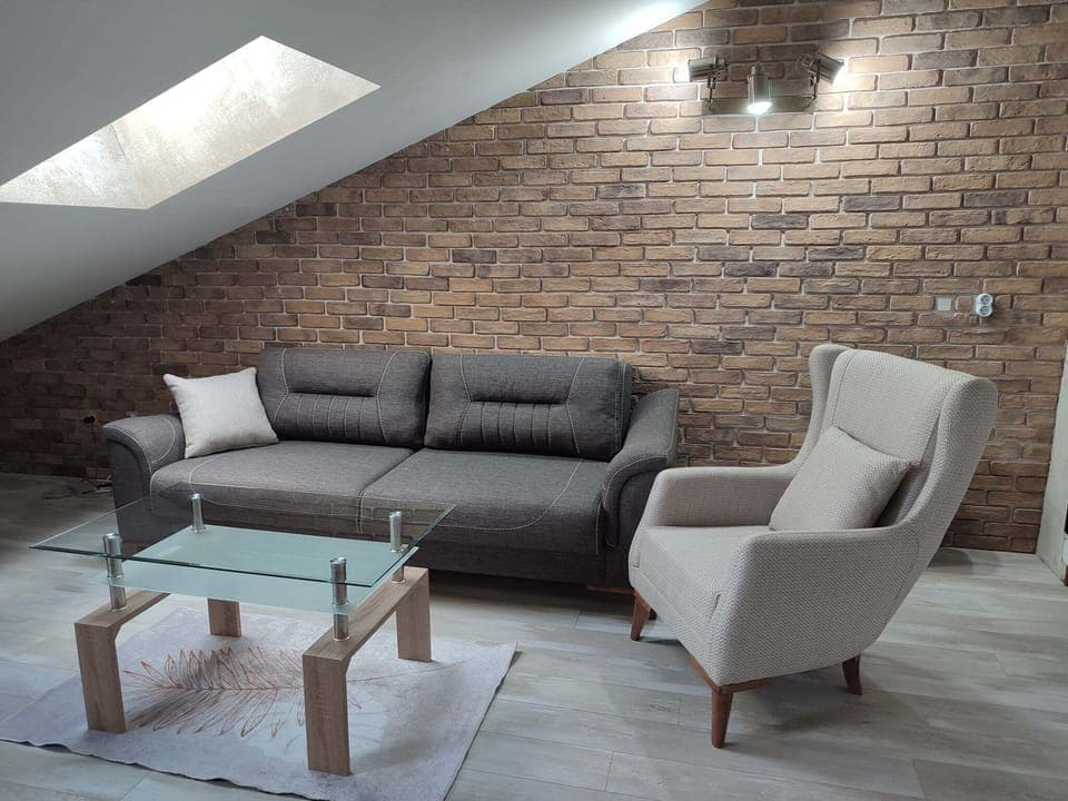 Vintage living room convertible sofa and arm chair