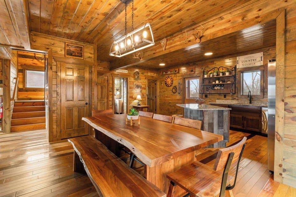 Gather for meals together at the dining table, offering total seating for 10