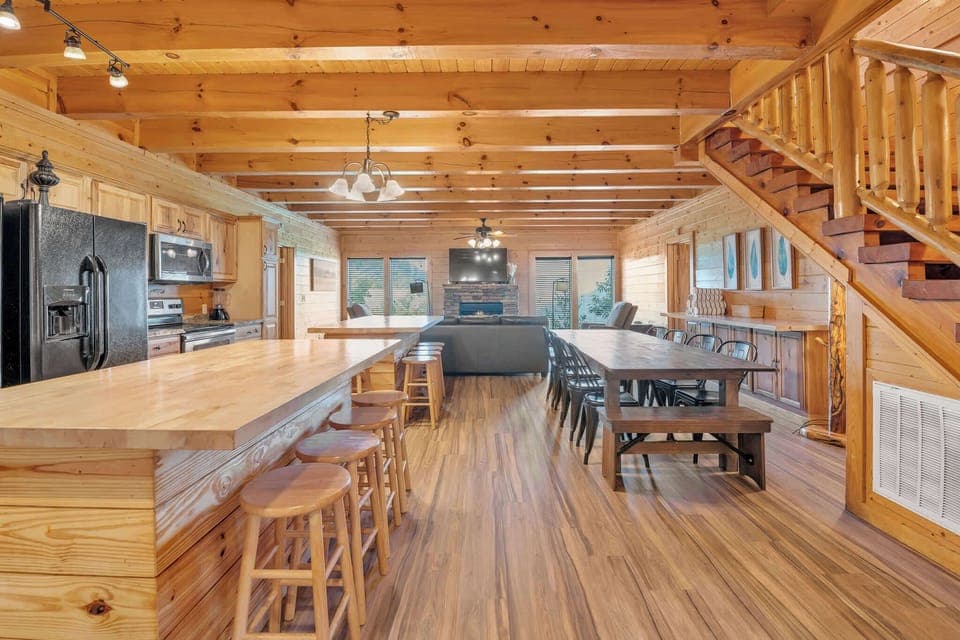 The whole family can find comfortable space to gather for meals & visiting