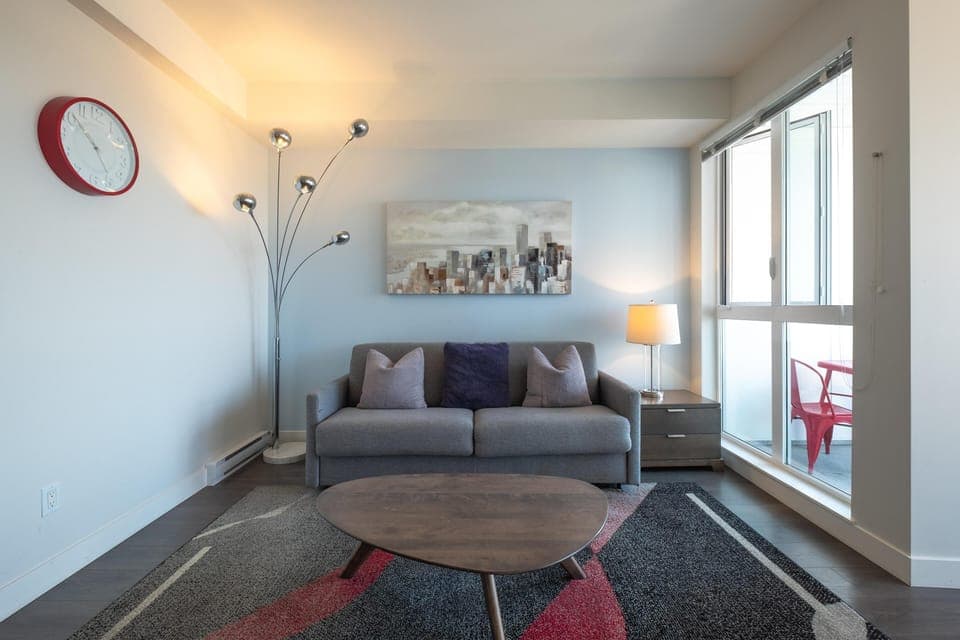 Living room with natural light and modern comfort