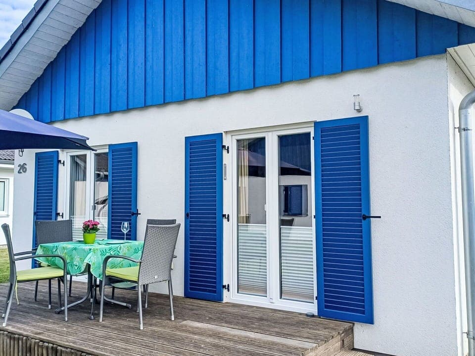 Window, Building, Blue, Azure, Chair, House, Door, Wood, Table