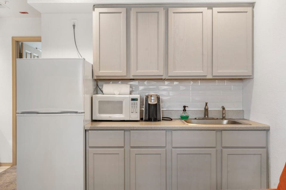 Kitchen is fully stocked with your basics