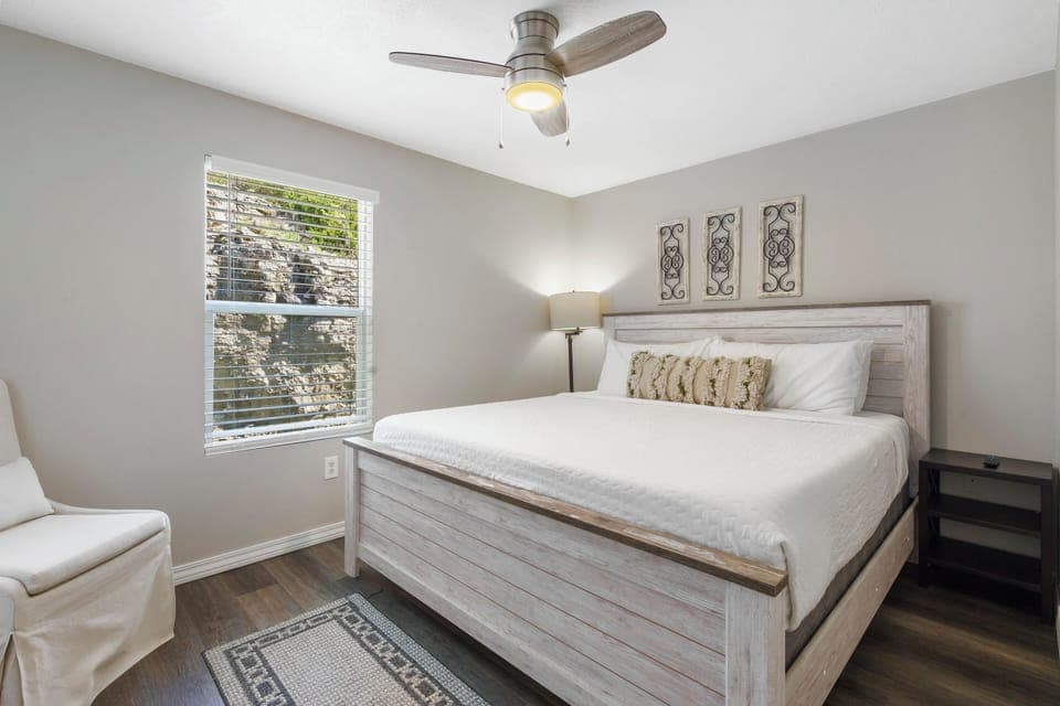 Bedroom 1 with King bed, and Smart TV