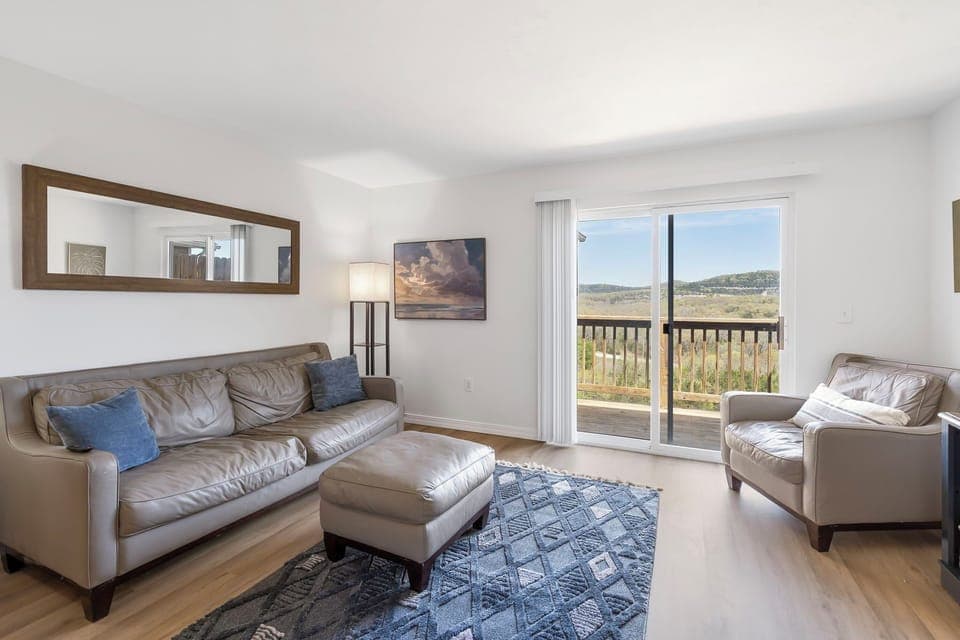 Living space with deck access