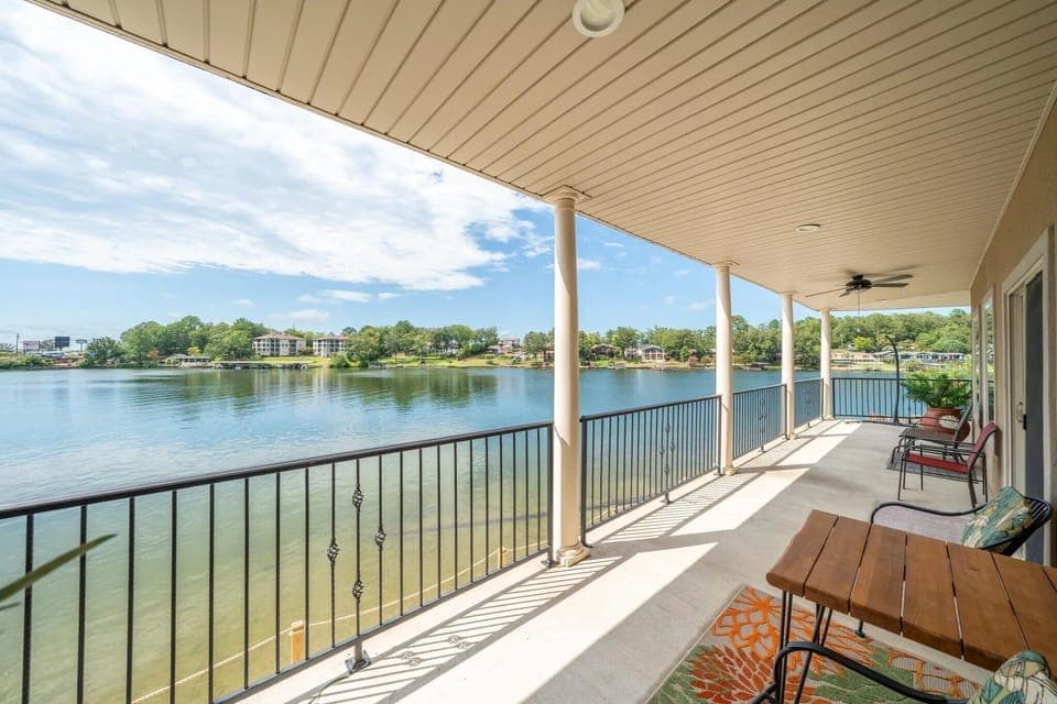 Stunning lake views from large corner unit.