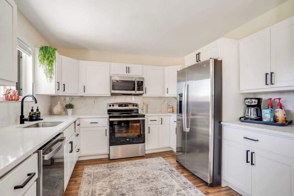 New appliances and plenty of light!  We love the coffee bar and keep it stocked for you! 