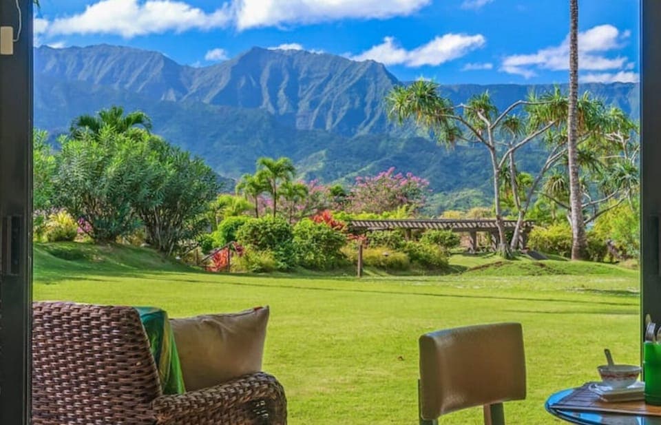 Your view from inside the room and the Lanai.