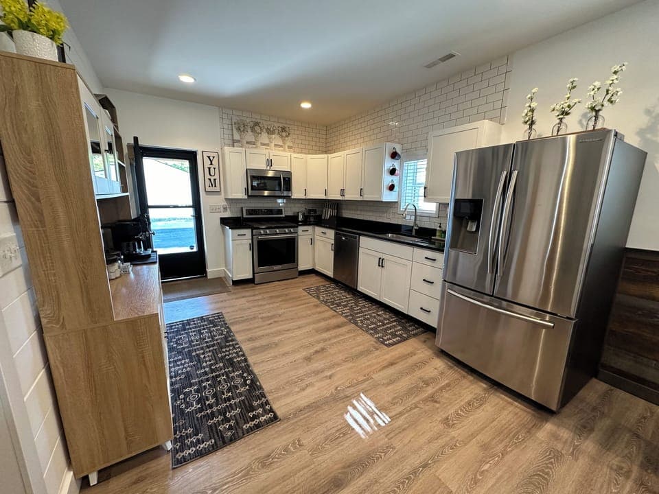 Coffee bar and fully stocked kitchen. 