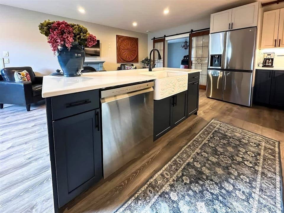 Island with dishwasher