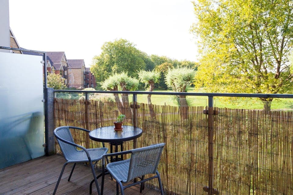 Welcome to everyone's favourite spot, the balcony. You'll be overlooking the River Wye, the large park and you''ll have wonderful views of west wycombe country side too. As your balcony is facing to the west, you'll also get the best views of the sunsets on clear evenings too!