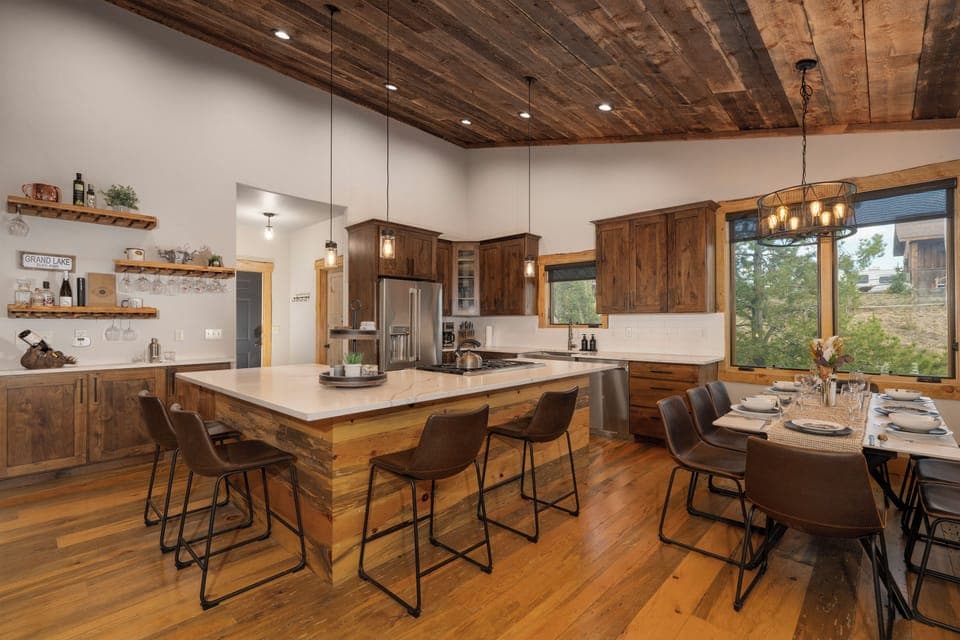 Dining room & island with seating for 12