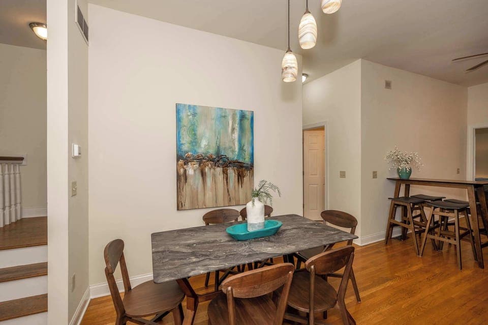 Dining table with seating for 6