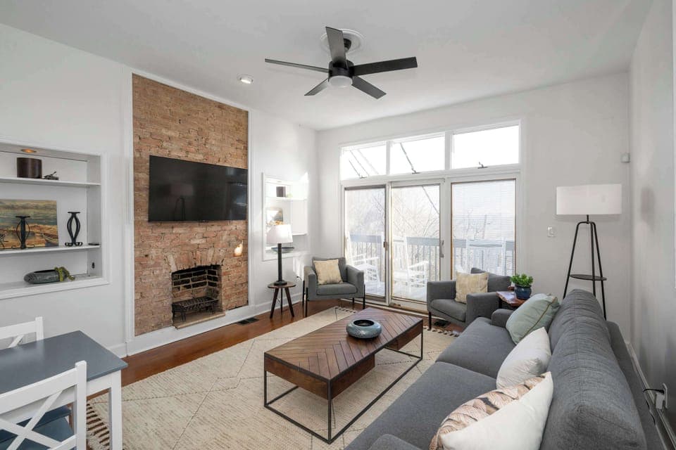 Sophisticatedly adorned living area