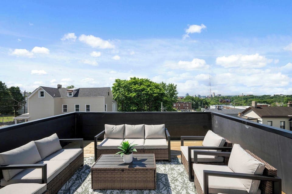 Unwind amidst fresh air and scenic vistas on the rooftop deck!