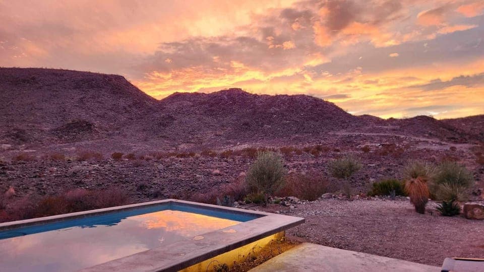 Sunset view from the pool