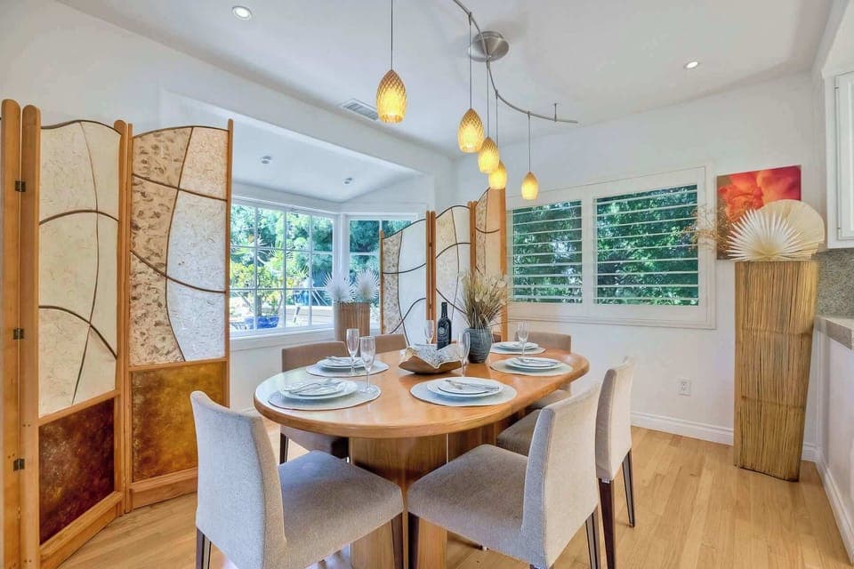 Dining table with seating for 6