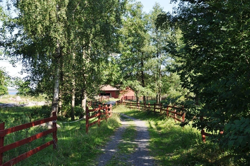 Idyllic old road next to the house