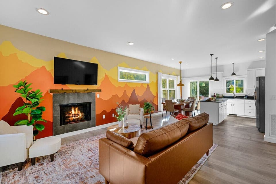 Main Level Open Living and Dining