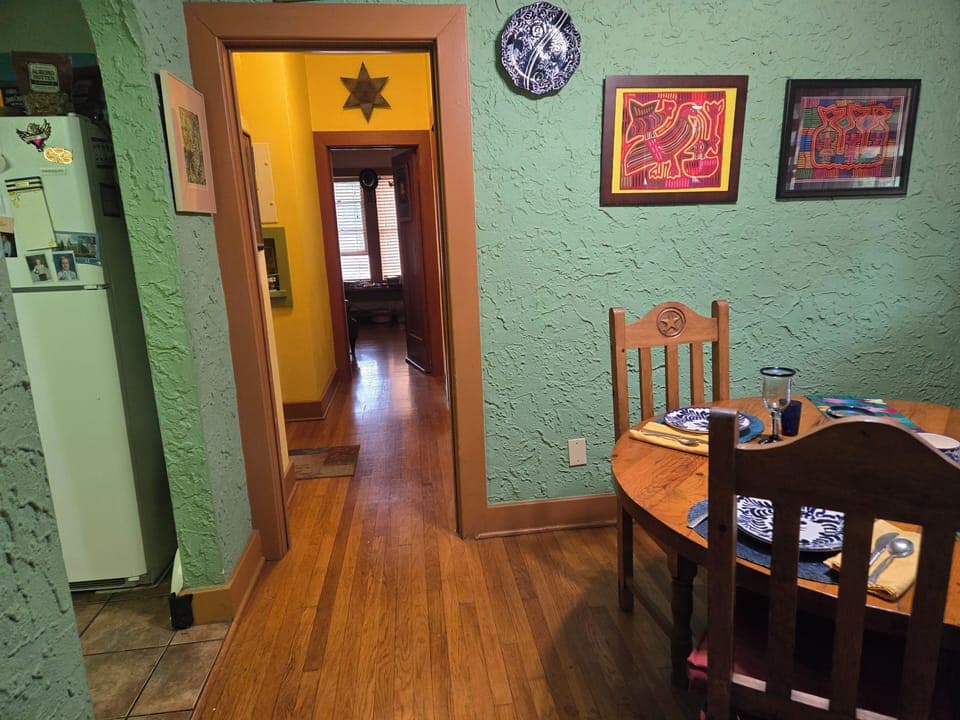 View from living room through to bedroom