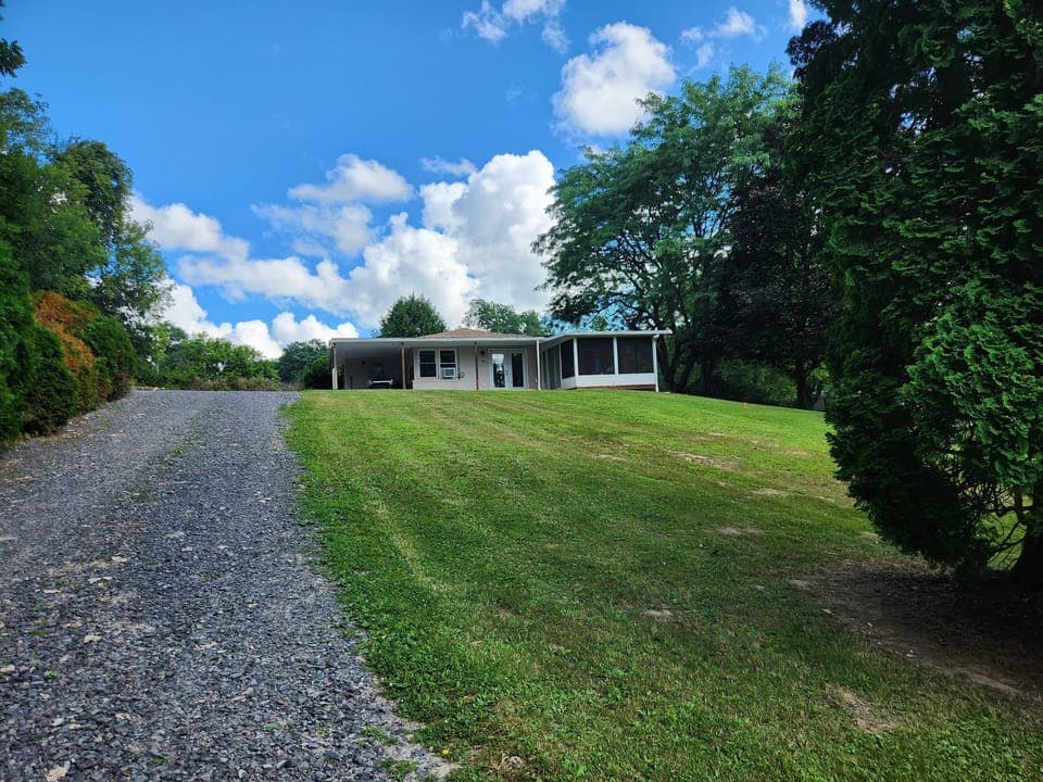 Sloping front lawn