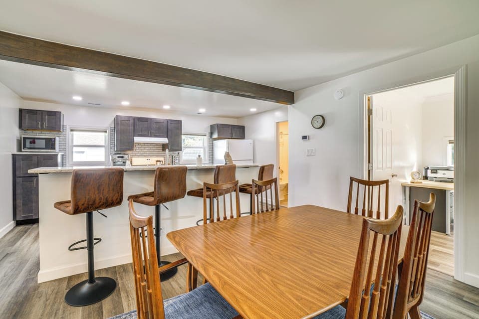 Dining Area | Single-Story Home | Free WiFi | Central A/C & Heating